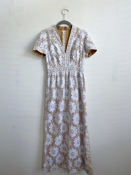 Vintage Homemade Lace Dress Small