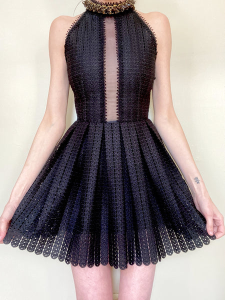 Private Collection: Paco Rabanne Spiked Collar Dress. XS/S