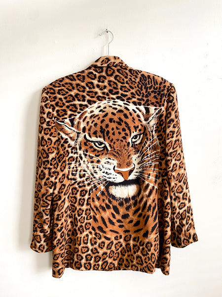 Vintage Silk Paolo Tiger Blazer M/L