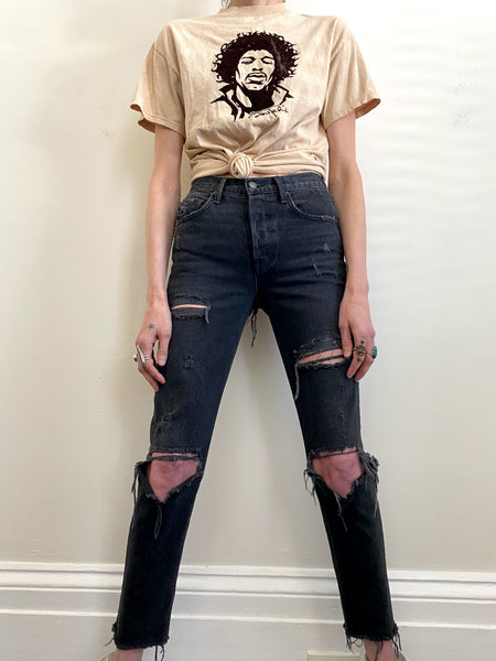 GRLFRND Denim Karolina Jeans in Travelin' Band Ripped Black Size 25/26
