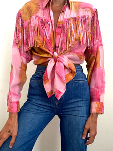 Vintage Silk fringe blouse