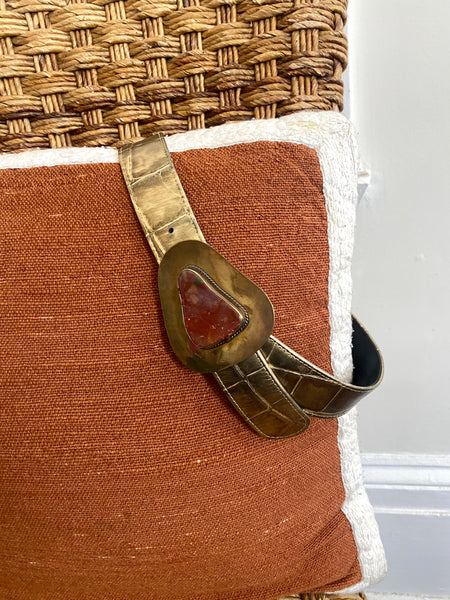 Vintage Gold leather Belt XS/S