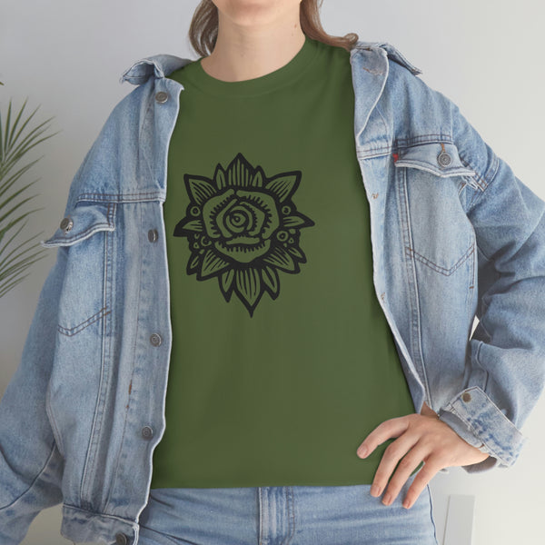 Rustic Flower - Assorted Colors - Unisex Heavy Cotton Tee