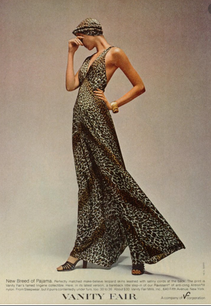 Private Collection: Vintage 70's Vanity Fair Leopard Palazzo Jumpsuit Small