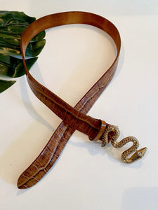 Private Collection: Vintage Gail Labelle Serpent Leather Belt Medium