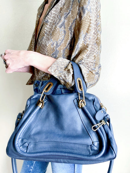 Like new Chloe Medium Paraty purse. Only worn a few times. Blue. No dust bag. 