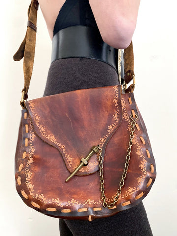 Vintage Tooled Leather Bag