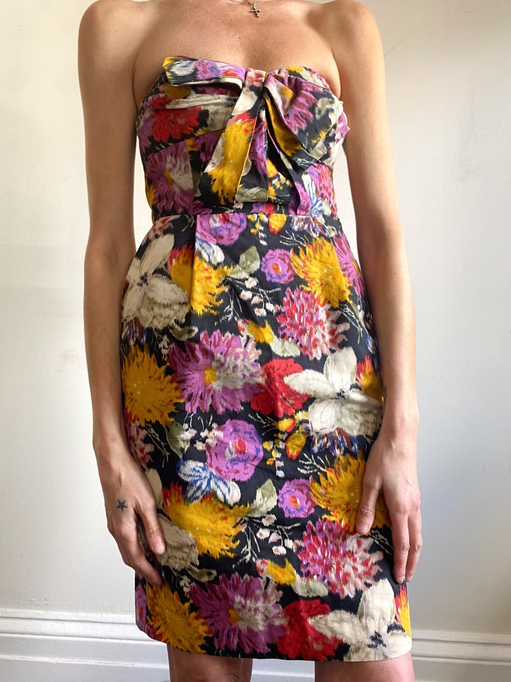 Moulinette Soeurs Strapless Floral Dress Size 4