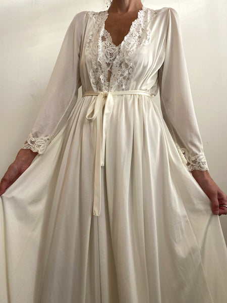 Private Collection: Vintage 1970'S Lorraine Slip Dress + Robe One Size Fits Most