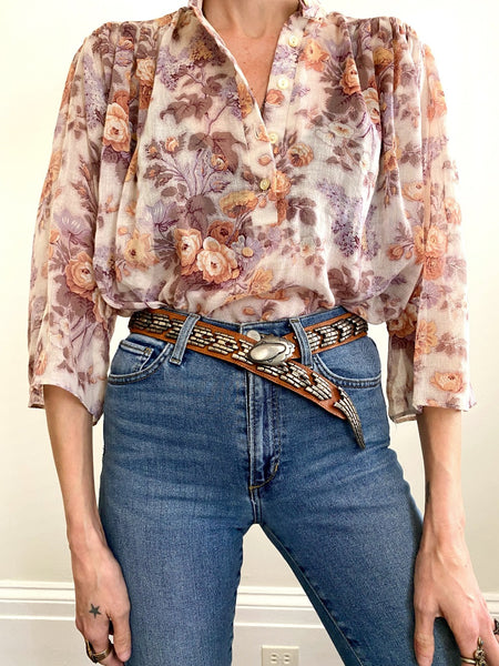 Private Collection: Vintage Leather and Metal Snake Belt 26in-30in waist
