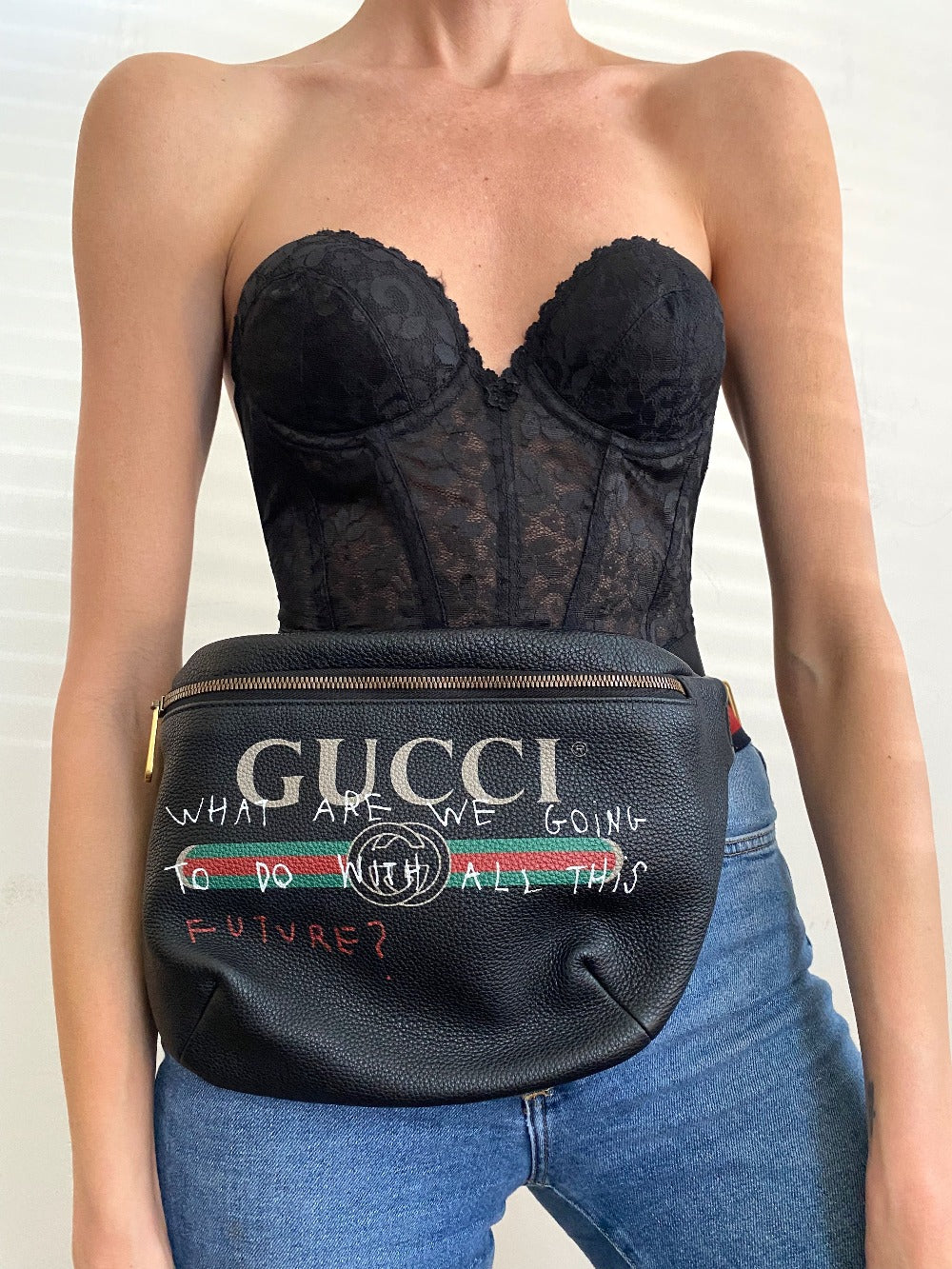 Gucci Coco Capitán logo belt bag in black leather