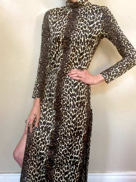 Vintage 70's Leopard Gown Small/Medium