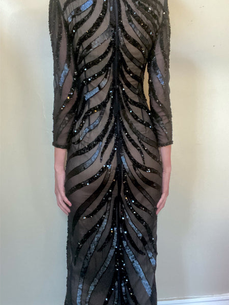 Vintage A.J. Bari Sequin Gown Small
