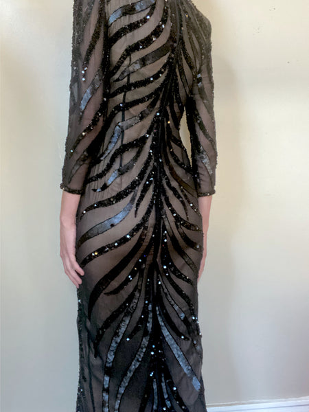 Vintage A.J. Bari Sequin Gown Small