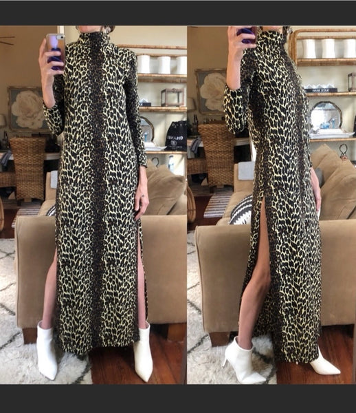 Vintage 70's Leopard Gown Small/Medium