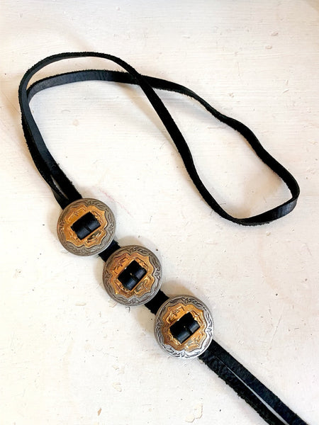 Concho Bolo Necklace on Leather