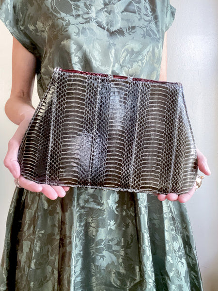 Vintage snakeskin purse. Love this color combo! Excellent vintage condition. 
